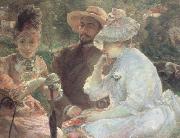 Marie Bracquemond On the Terrace at Sevres (nn02) oil on canvas